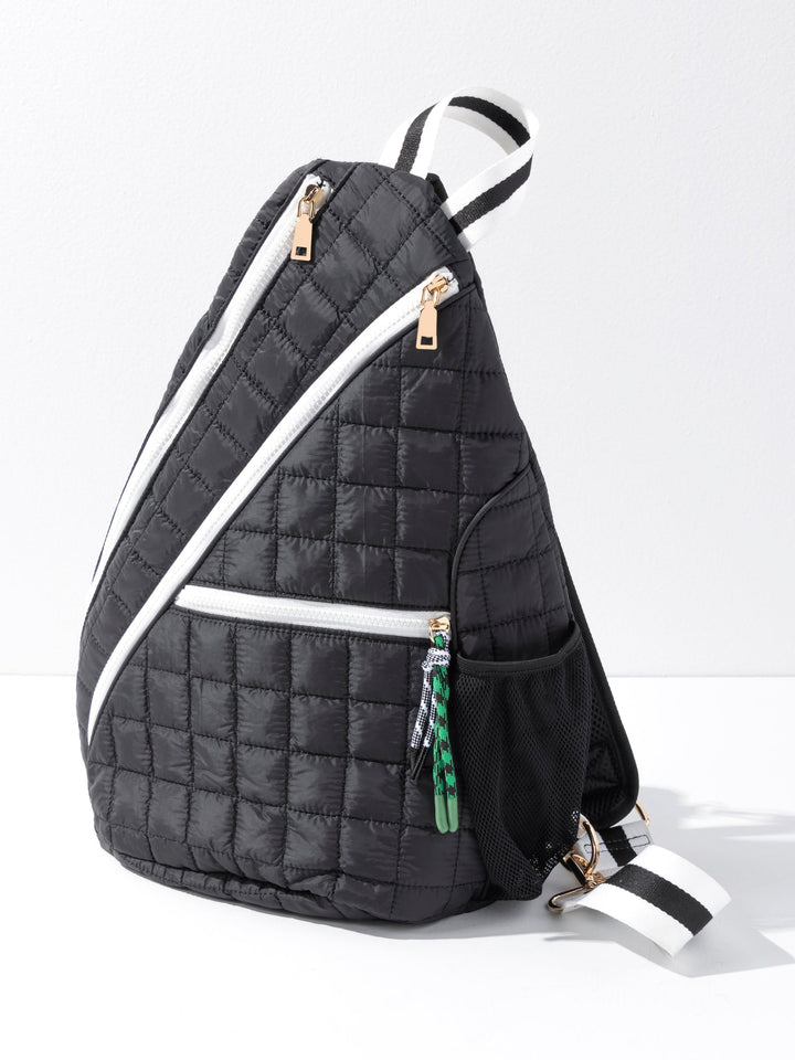 Ezra Quilted Nylon Sling Bag - Black