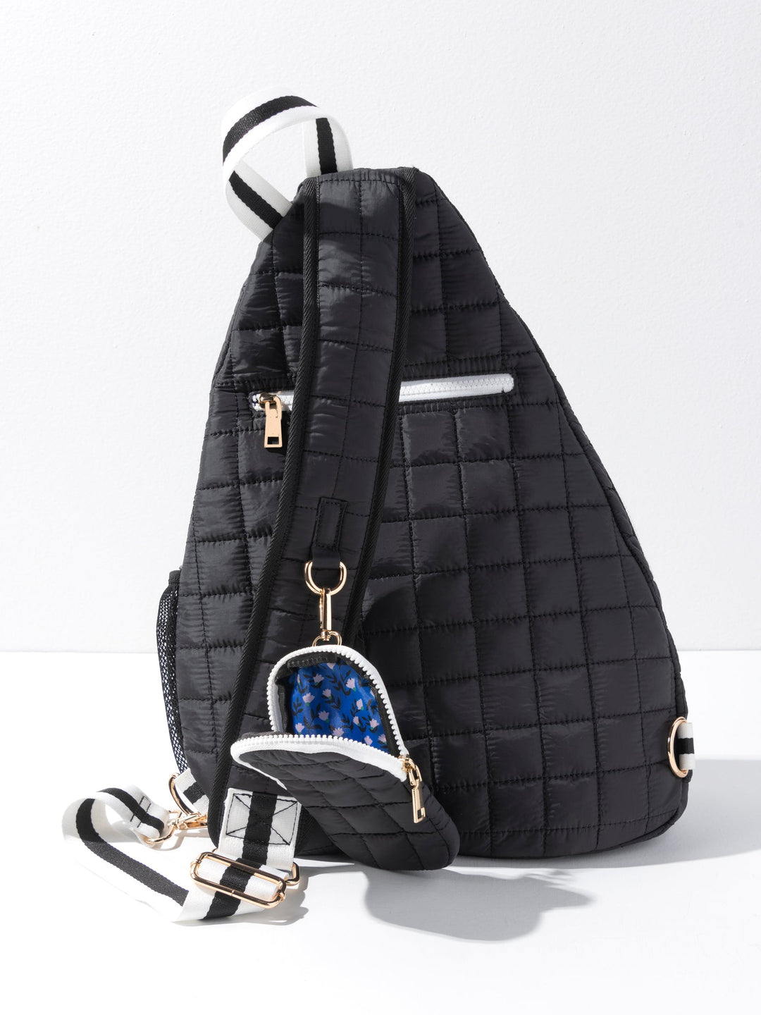Ezra Quilted Nylon Sling Bag - Black
