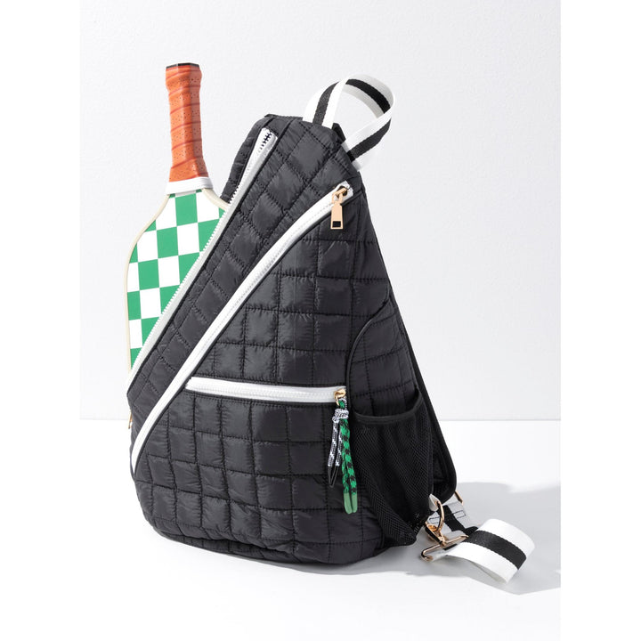 Ezra Quilted Nylon Sling Bag - Black