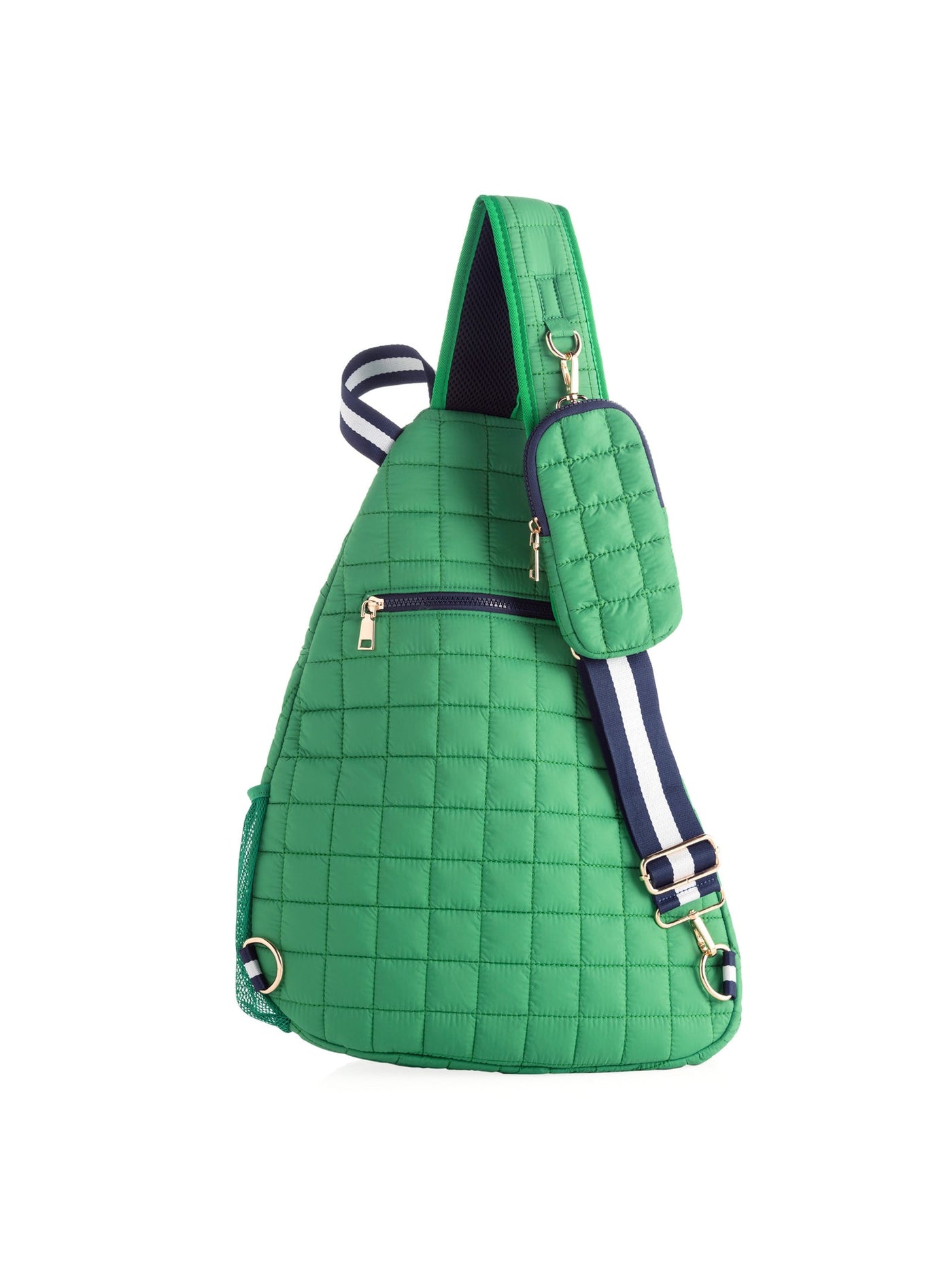 Ezra Quilted Nylon Sling Bag - Green
