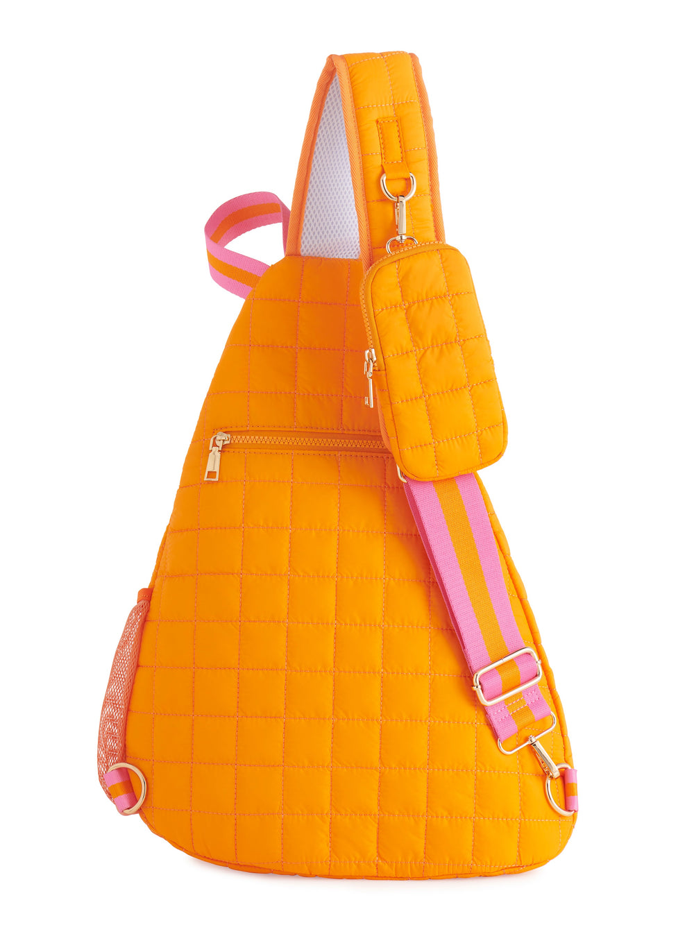 Ezra Quilted Nylon Sling Bag - Orange