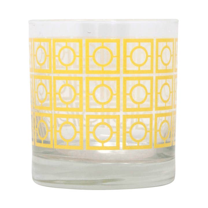 Breezeway Rocks Glass - Yellow - Just Fabulous Palm Springs