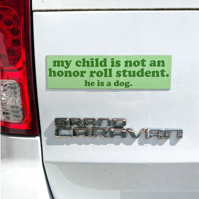 Honor Roll Dog Car Magnet - Green