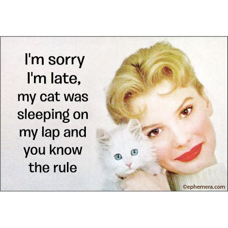 Magnet: I'm Sorry I'm Late, My Cat Was Sleeping - Just Fabulous Palm Springs