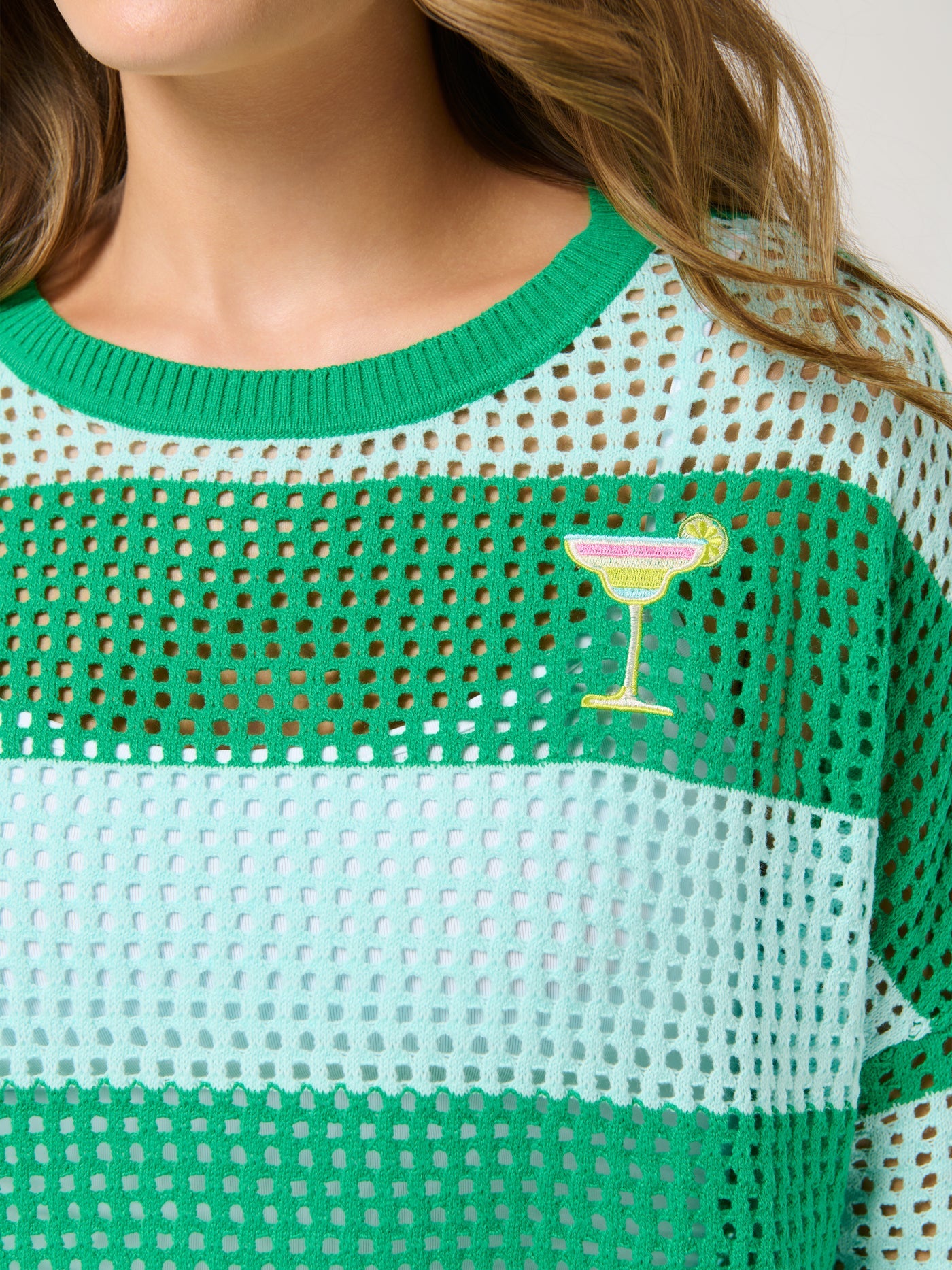 Margarita Striped Mesh Sweater