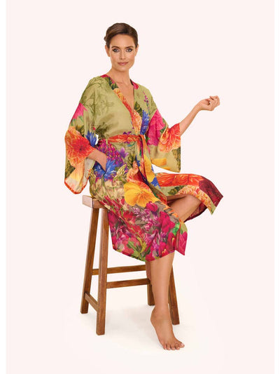 Bountiful Blooms Kimono Gown - Blue