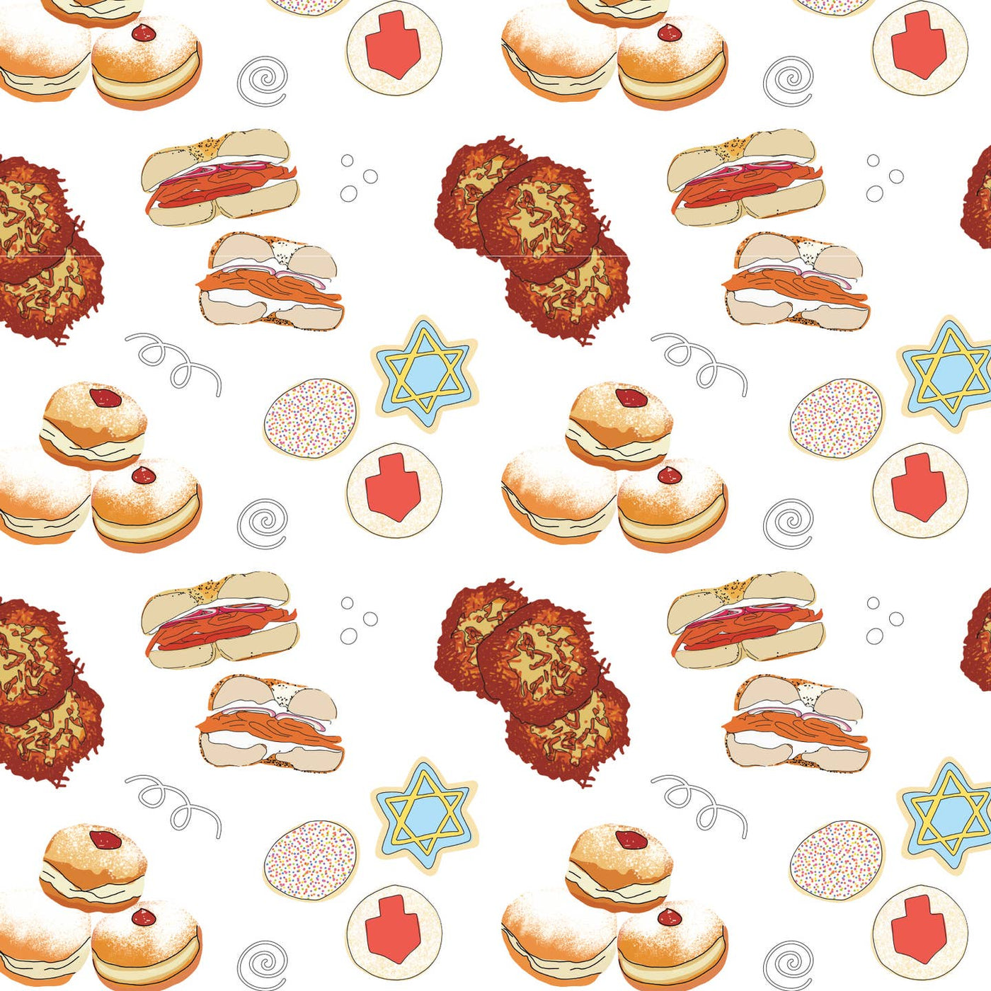 Latke, Cookies, Donuts, Sufganiyot Hanukkah Gift Bag - Large