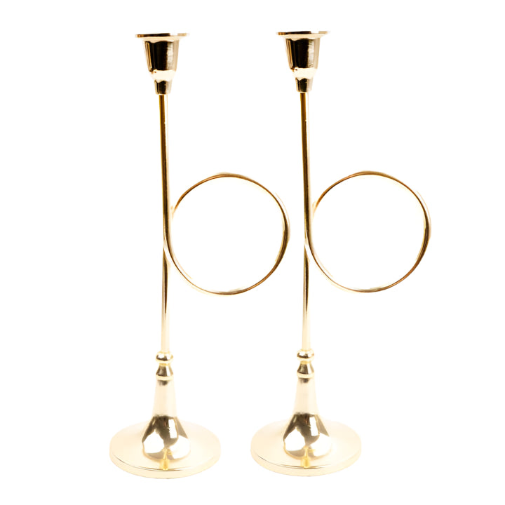French Horn Candlestick Set - Large