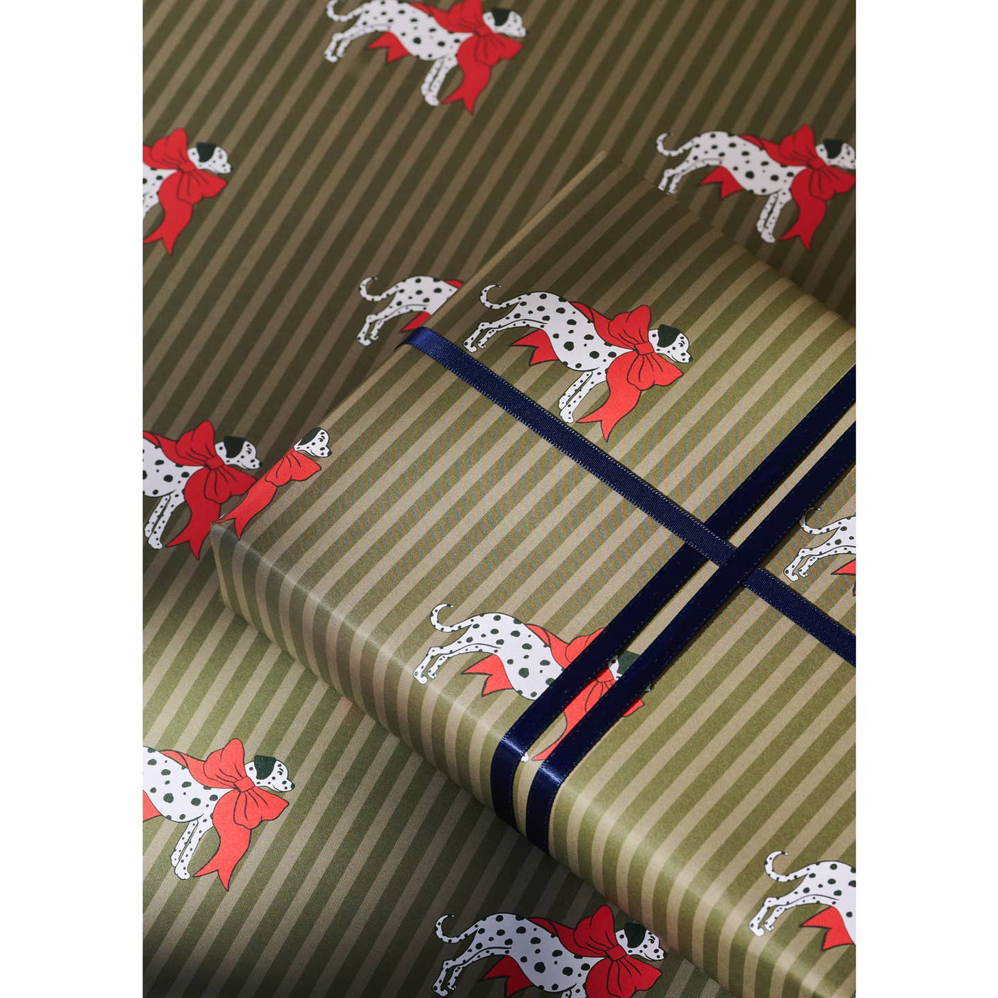 Dalmatian And Star Checked Double Sided Wrapping Paper