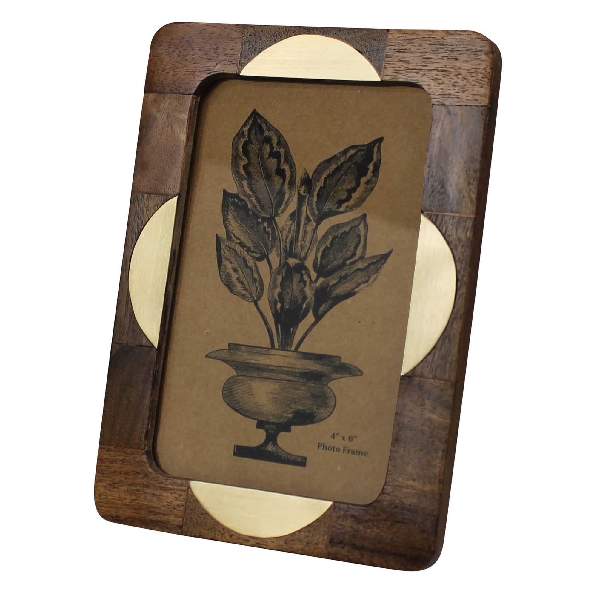 Teak & Brass Semicircle Frame 4 x 6