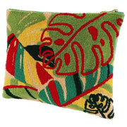 Exotic Leaves Tufted Wool Pouch