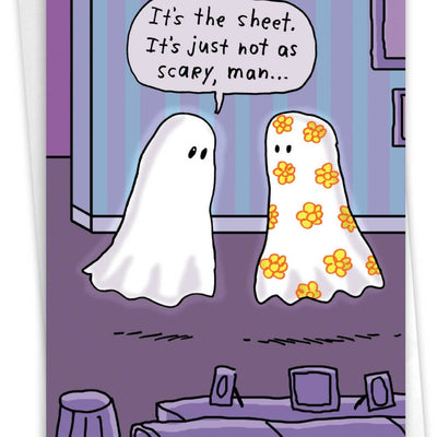 Scary Sheet Ghost Halloween Card