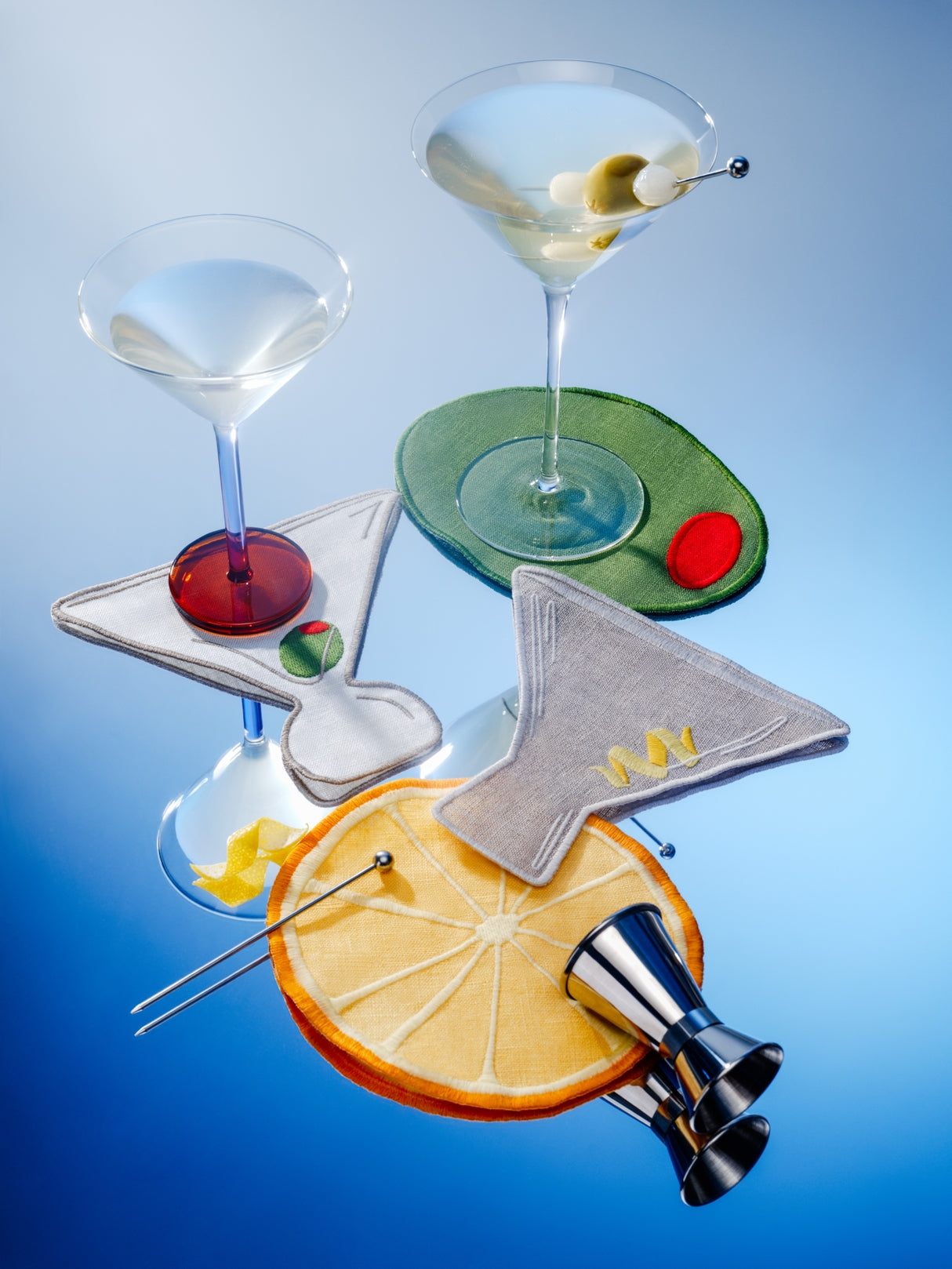 Martini Linen Cocktail Napkins - Set Of 4