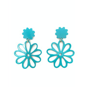 Dahlia Earings - Peacock Blue