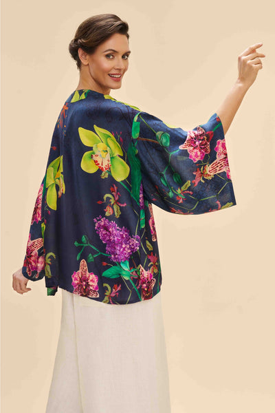 Exotic Evening Kimono Jacket - Ink