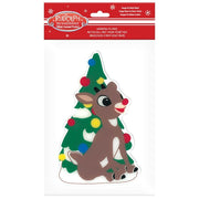 Rudolph Two Sided Window Clings - Rudolph With Tree