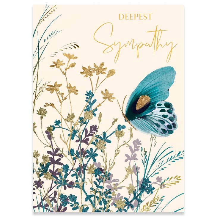 Blue Butterfly Sympathy Greeting Card