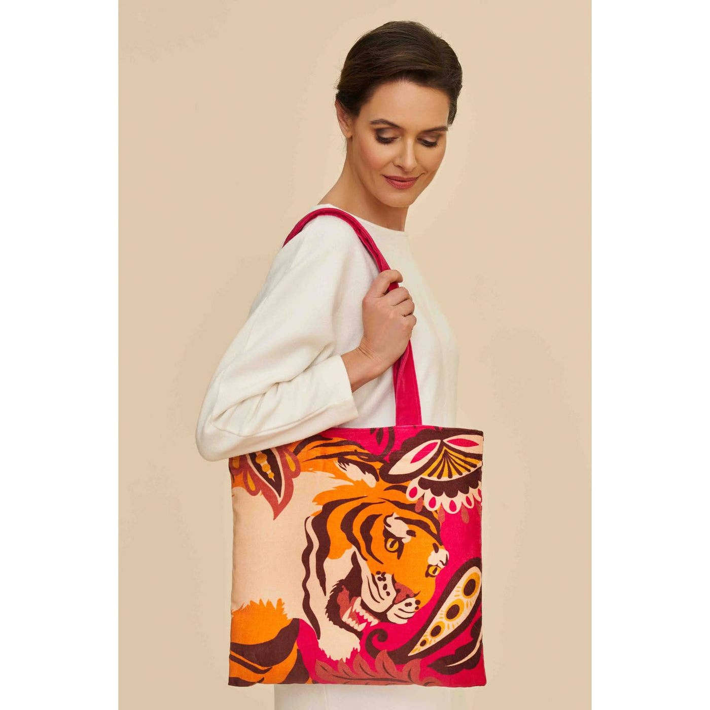 Roaring Tiger Velvet Tote Bag