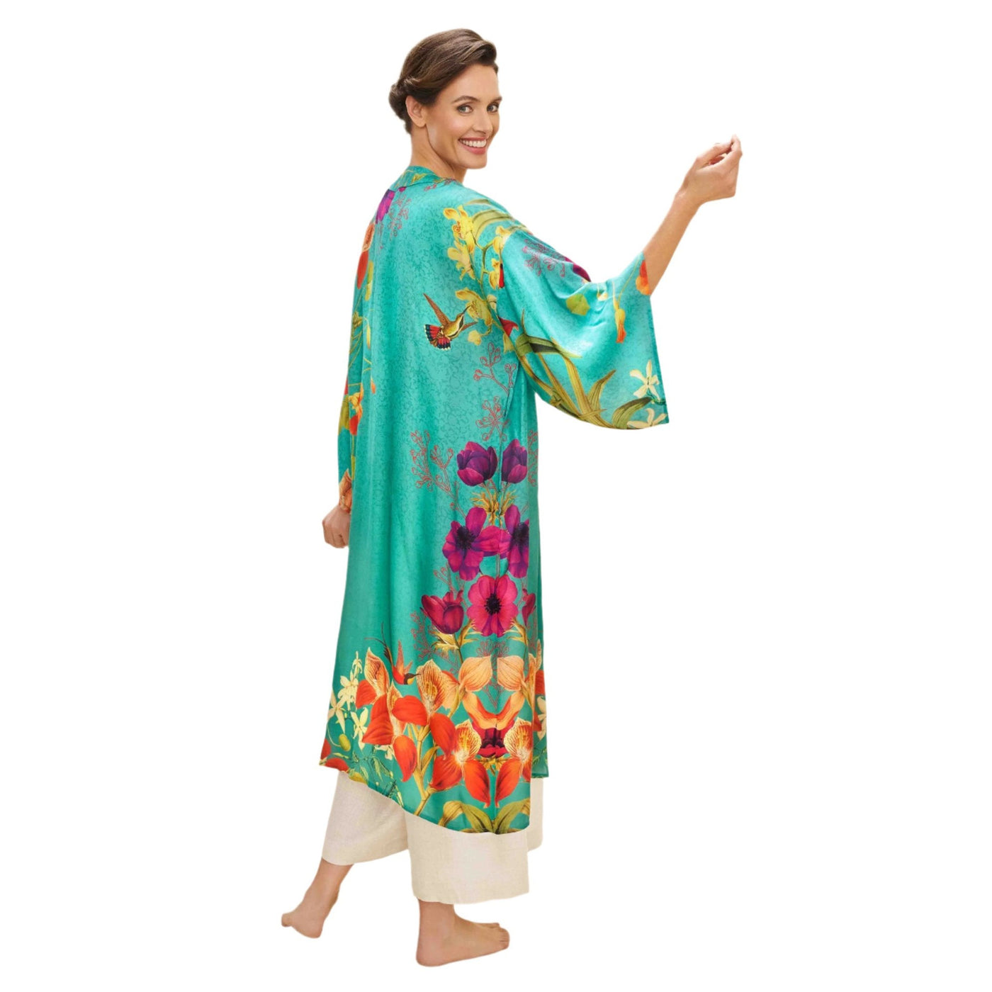 Hummingbird At Dusk Kimono Gown