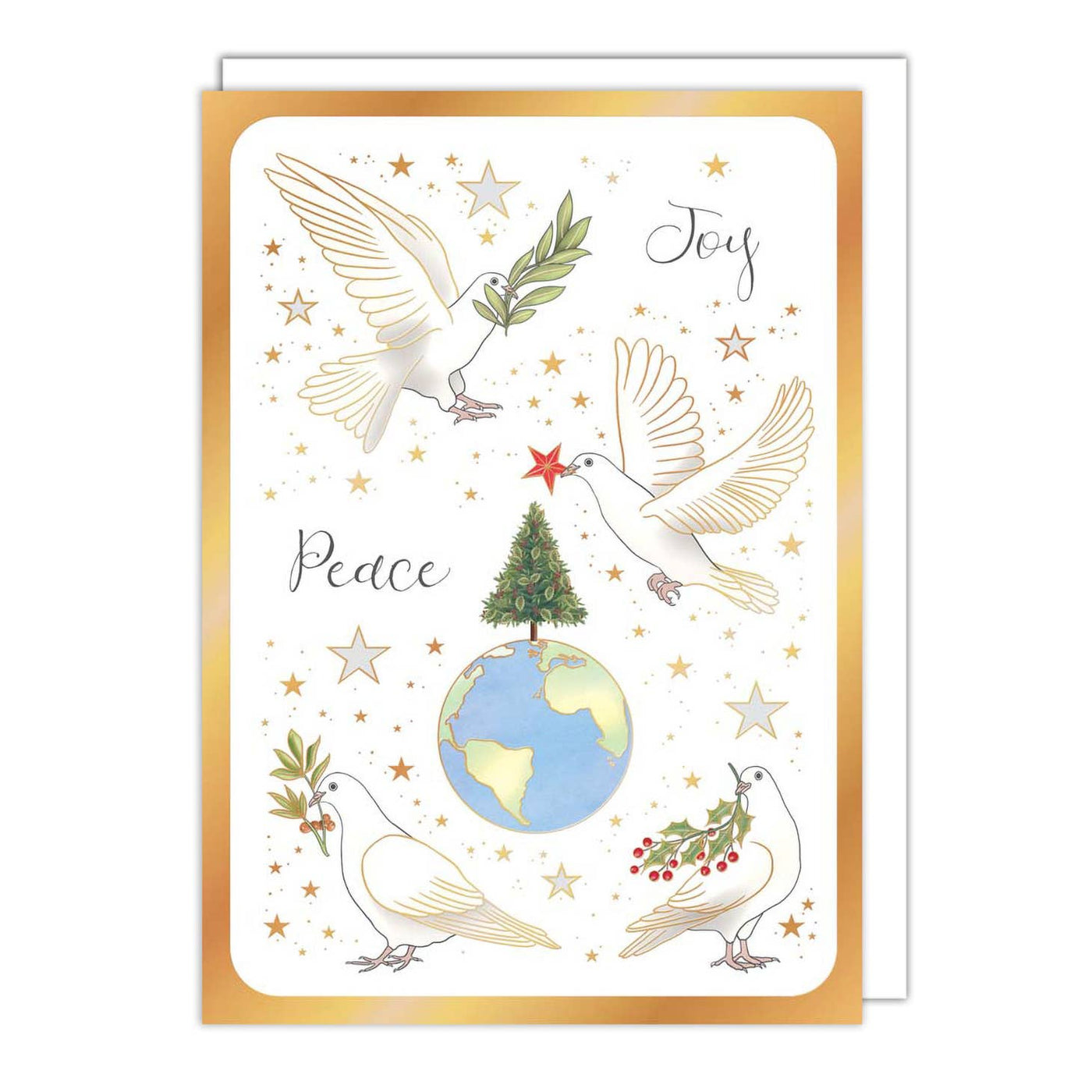 Peace Joy Doves Holiday Card