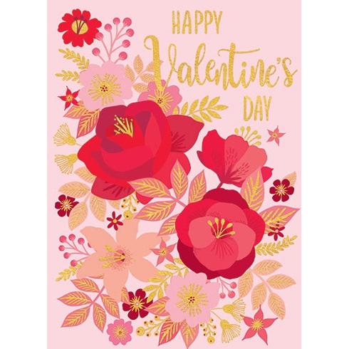 Gold Leaves Valentine's Day Greeting Card - Just Fabulous Palm Springs