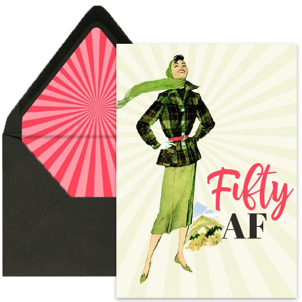 Fifty AF Birthday Card - Just Fabulous Palm Springs