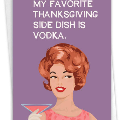 Vodka Side Dish Thanksgiving Card