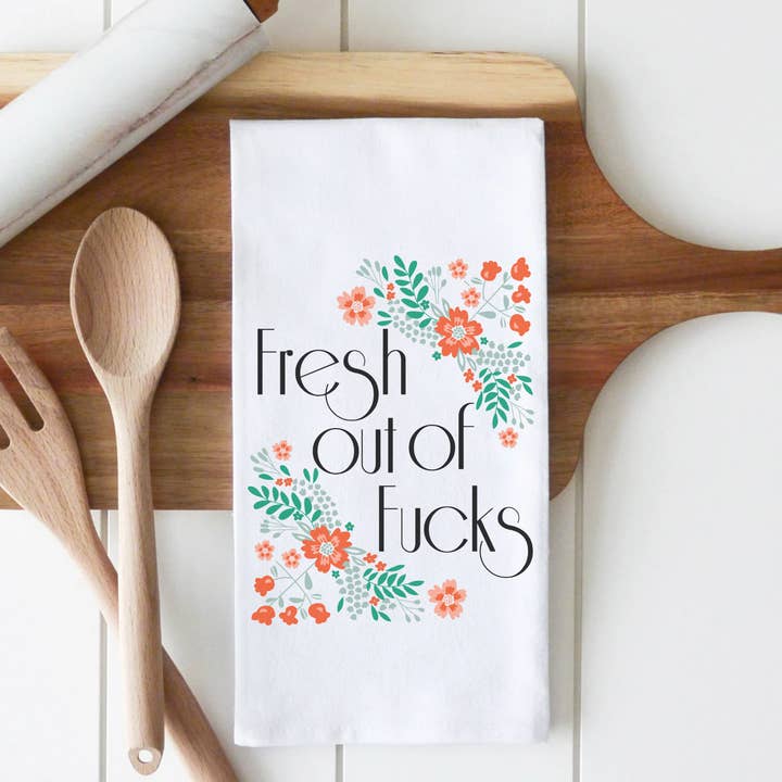 Fresh Out Of Fucks Premium Cotton Kitchen Towel
