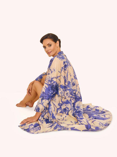 China Blue Oversized Shirt Dress
