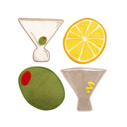Martini Linen Cocktail Napkins - Set Of 4