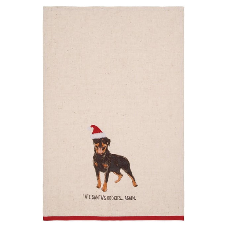 Ate The Cookies Rottweiler Kitchen Towel