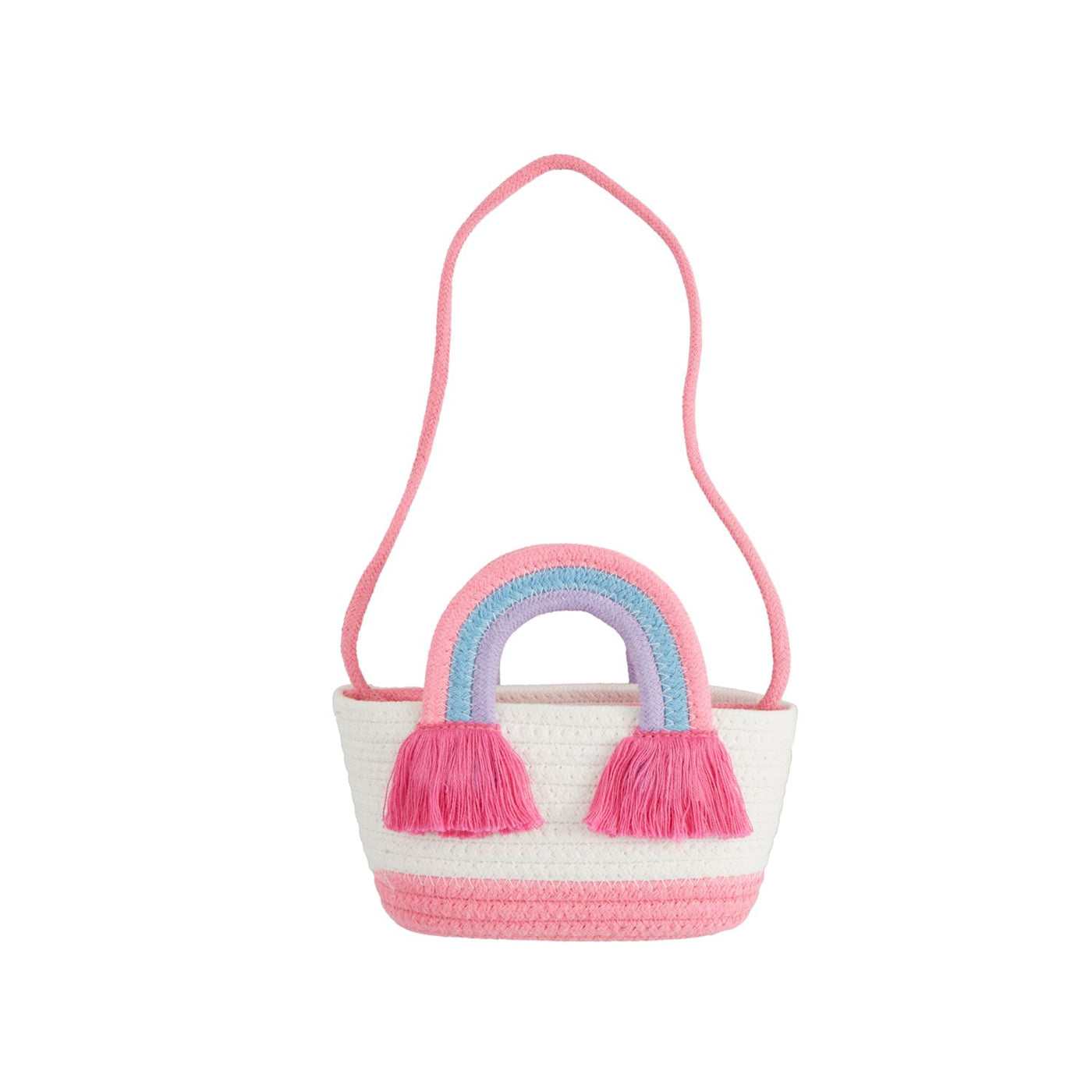Pink Rainbow Cotton Rope Purse