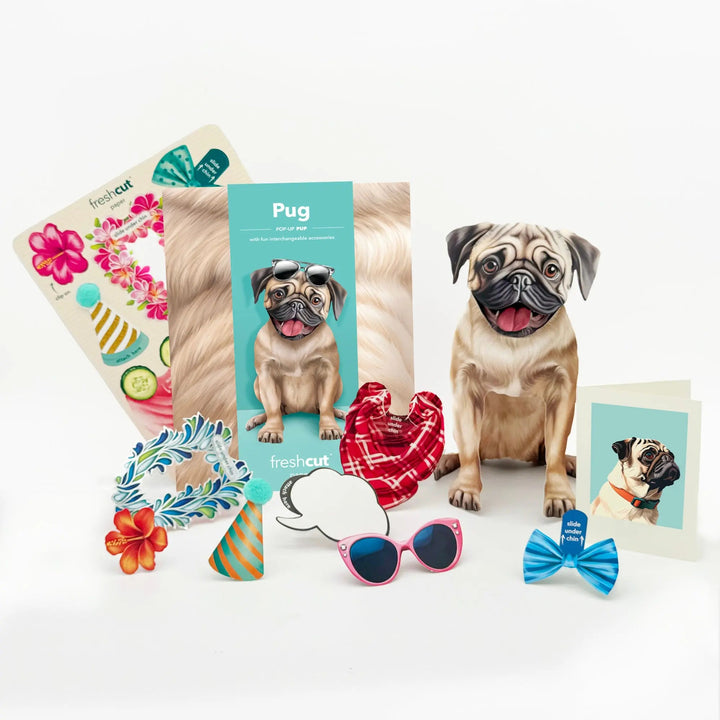 Pug Pop-Up Card - Just Fabulous Palm Springs