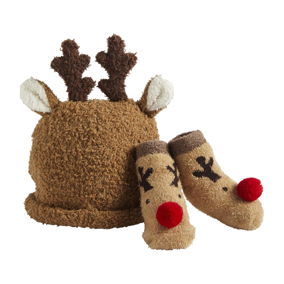 Christmas Hat And Sock Set - Reindeer