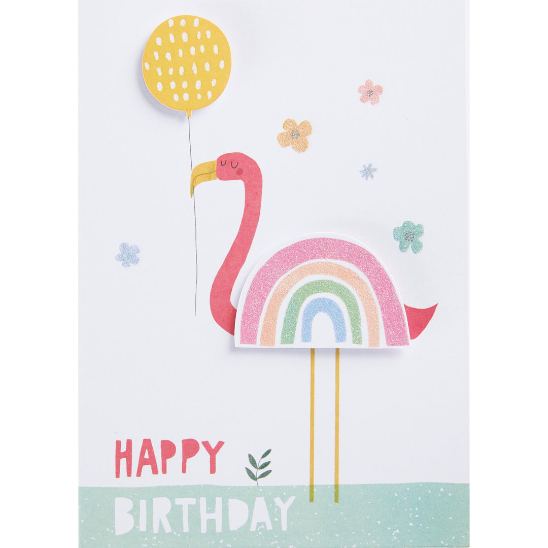 Rainbow Flamingo Birthday Card
