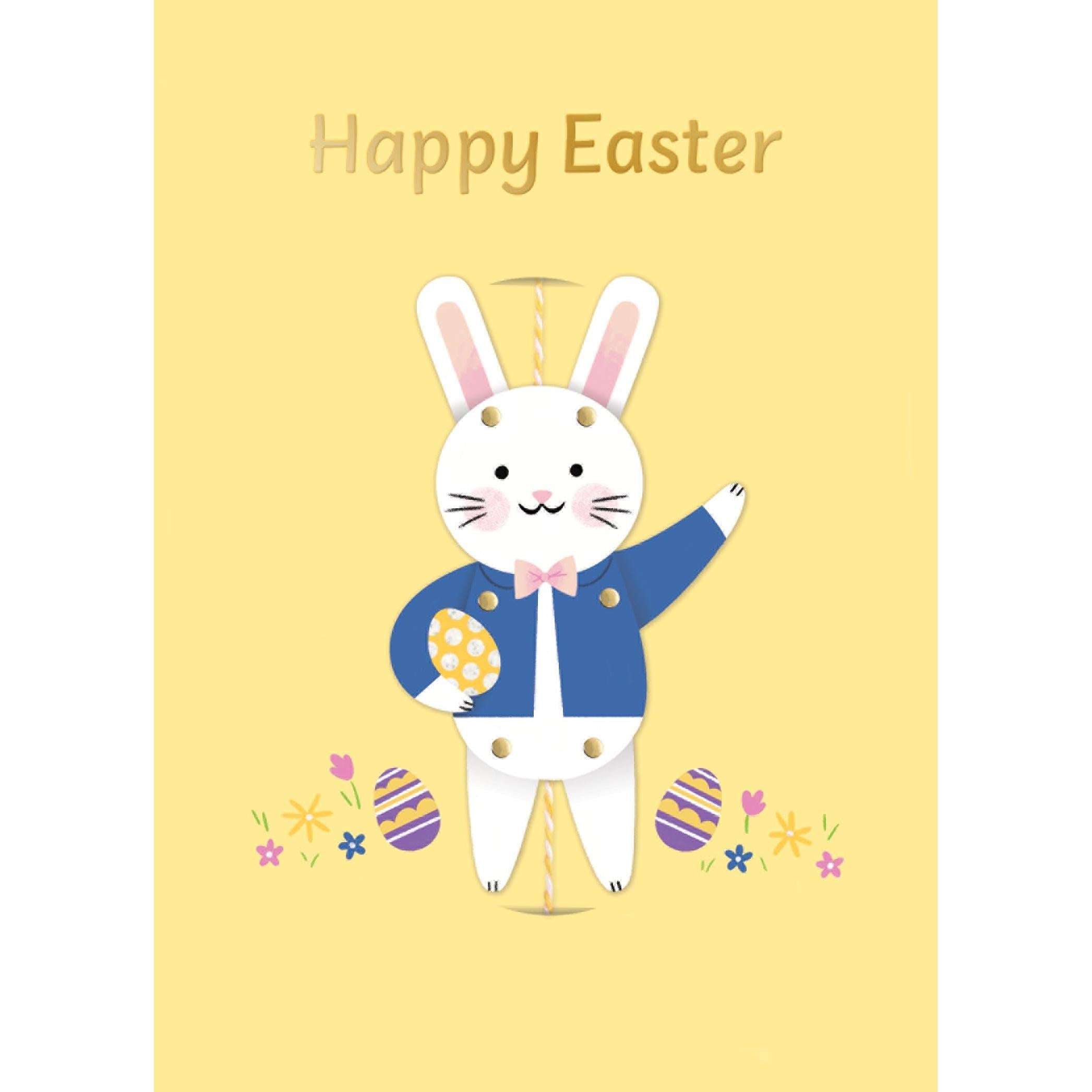 Jumping Bunny Child Easter Greeting Card