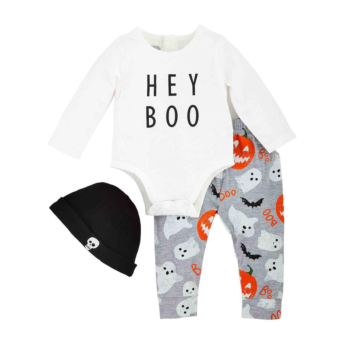 Hey Boo Glow-In-The-Dark Crawler Three-Piece Set - 6/9M