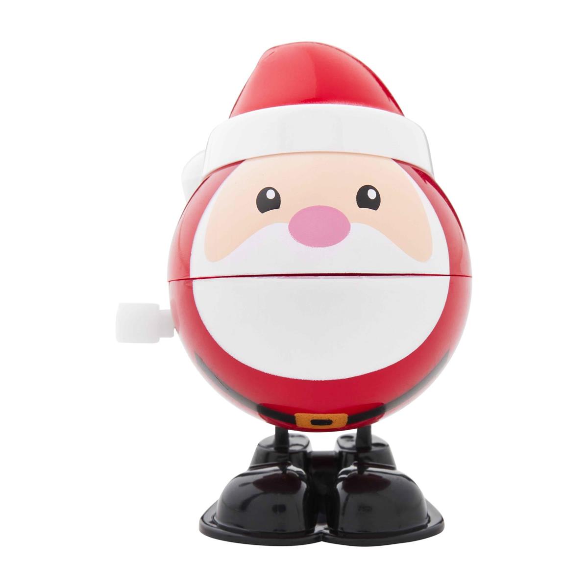 Round Christmas Wind-Up Toy - Santa