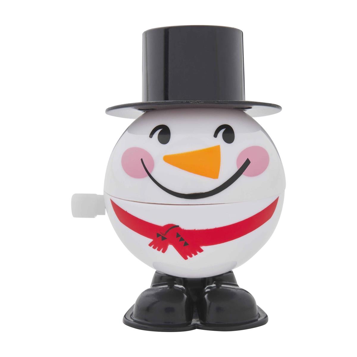 Round Christmas Wind-Up Toy - Snowman