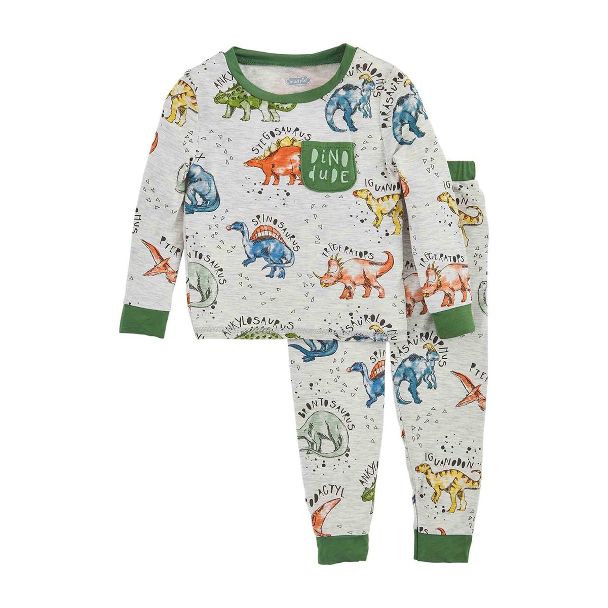 Green Dino Pajama Set - 4T