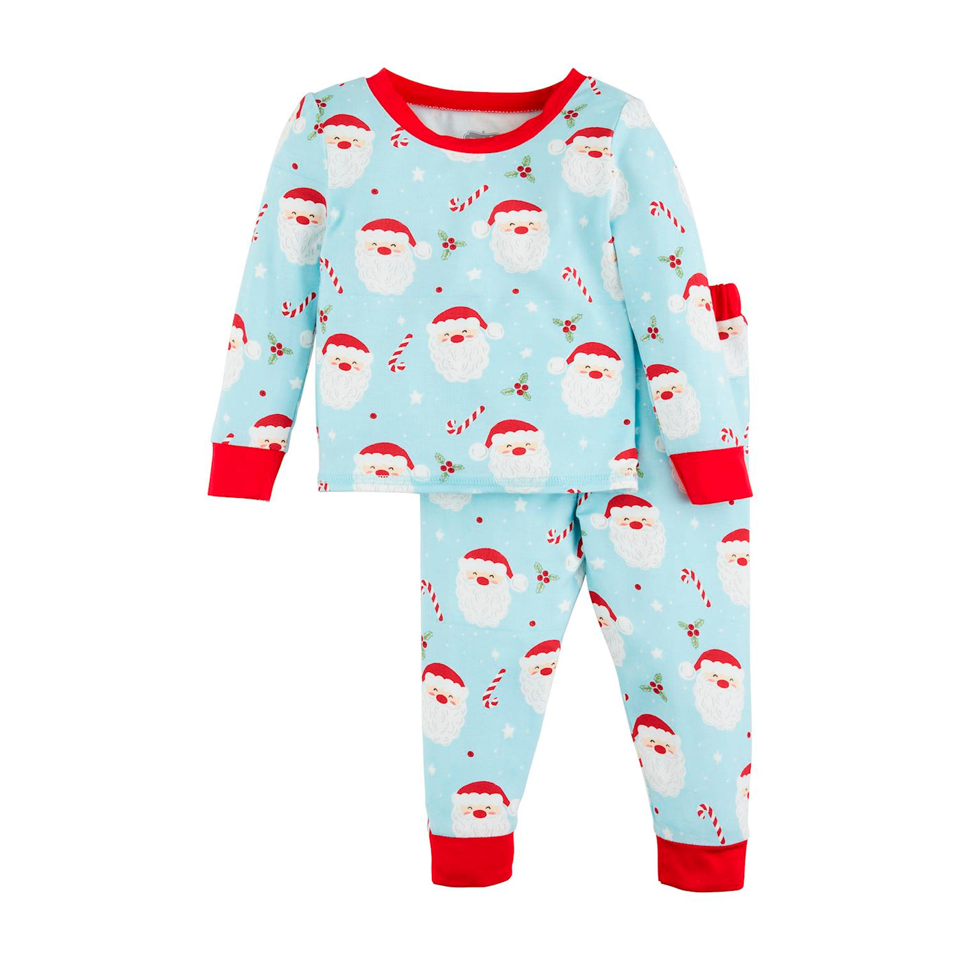 Blue Santa Glow In The Dark Pajama Set