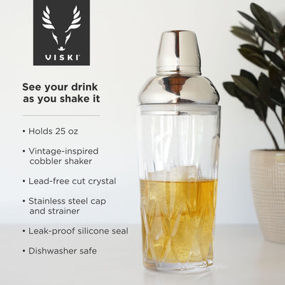 Admiral: Crystal Cocktail Shaker With Strainer