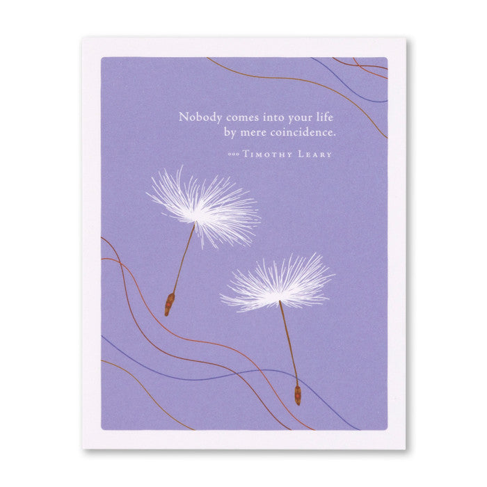 “Nobody Comes Into Your Life By Mere Coincidence.” —Timothy Leary Greeting Card