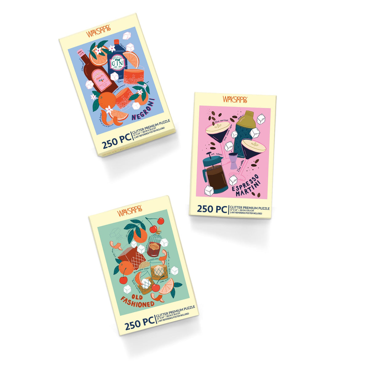 Cocktail Classics Set Of 3 Puzzles