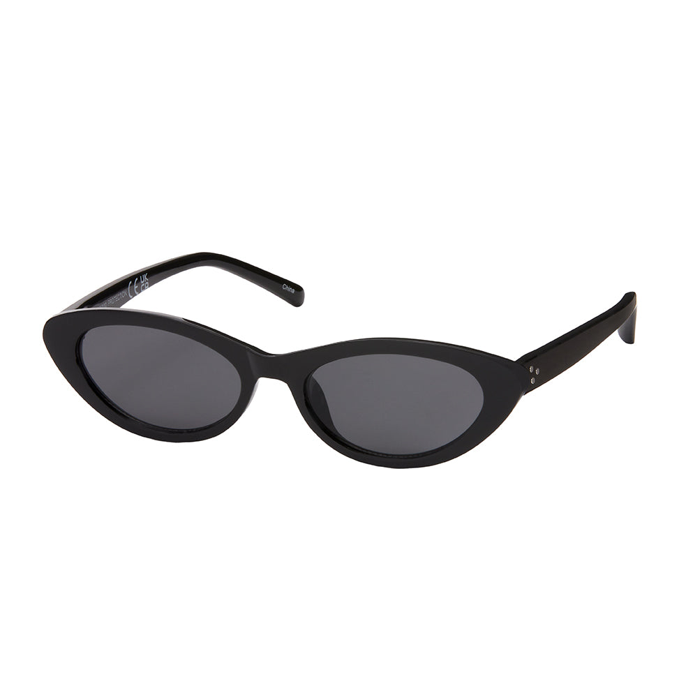 Rose Oval Sunglasses - Black