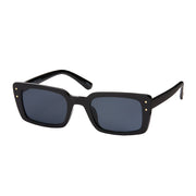 Rose Rectangle With Pins Sunglasses - Black