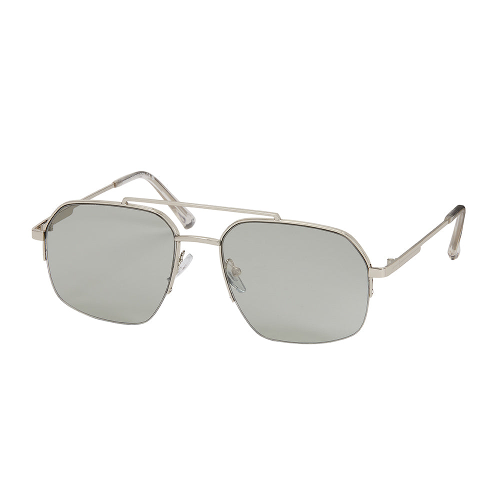 Jade Square Metal Aviator Sunglasses - All Gray