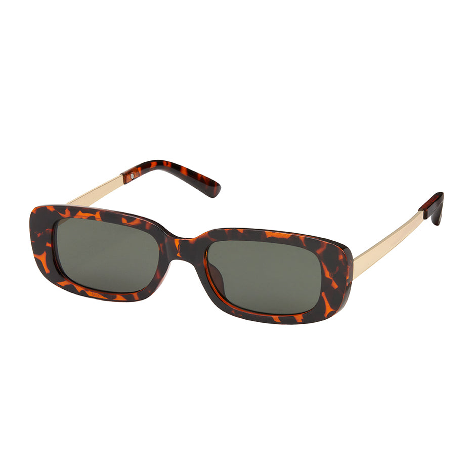 Jade Mini Rounded Rectangle Sunglasses - Tortoise