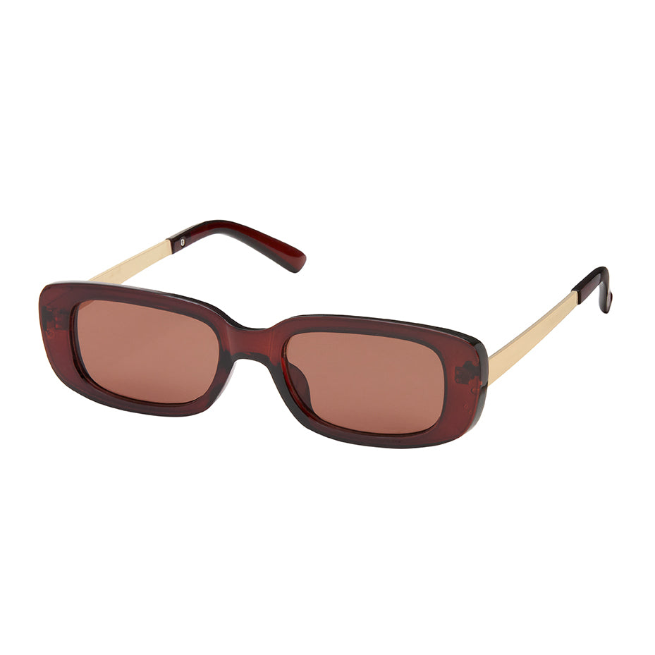 Jade Mini Rounded Rectangle Sunglasses - Cherry