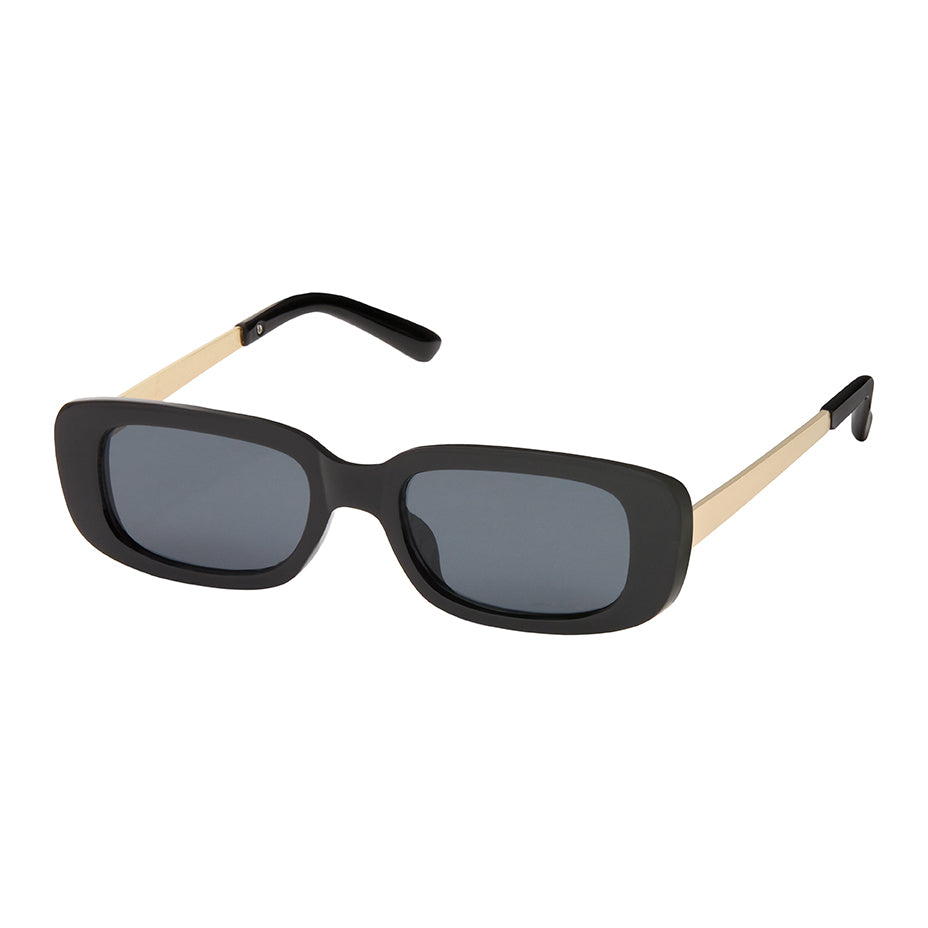 Jade Mini Rounded Rectangle Sunglasses - Black